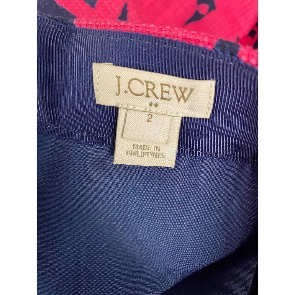J. Crew Navy/Pink Floral Pencil Skirt